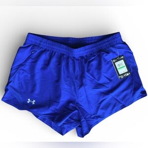Under Amour Women's Large Fly By Shorts Royal Blue NWT